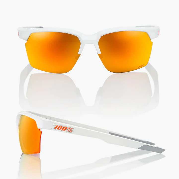100% Sportscoupe| Soft Tact White | Hiper Red Multilayer Mirror Lens