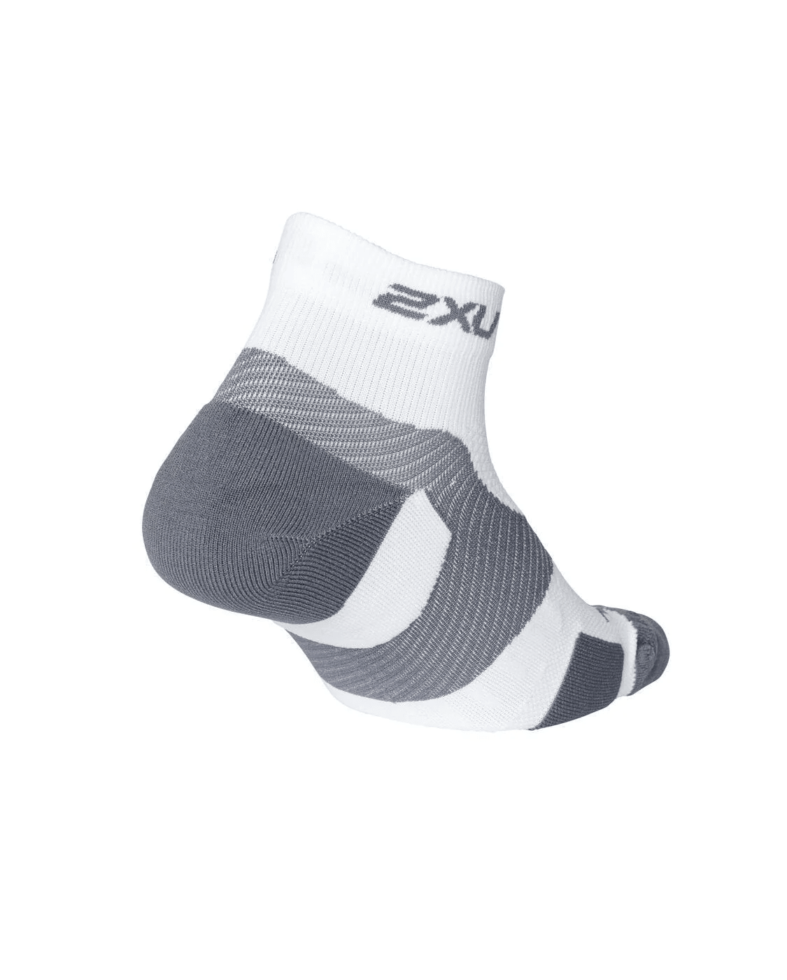 2XU Vectr Light Cushion 1/4 Crew socks in White / Grey – alternate product view
