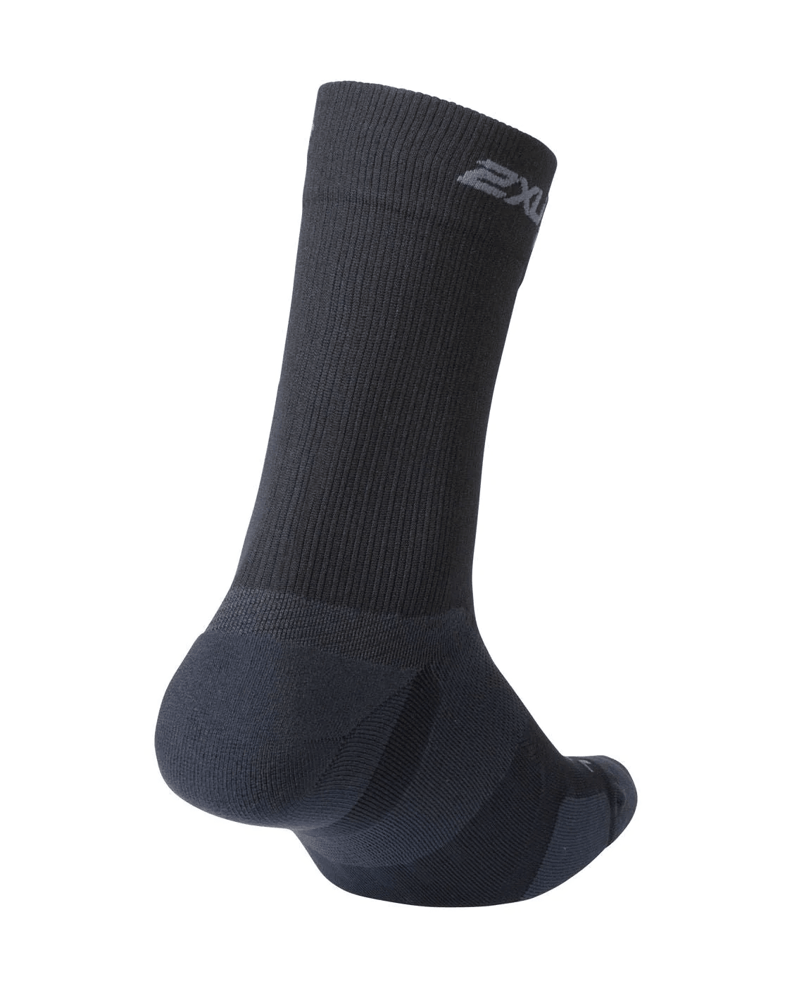 2XU Vectr Light Cushion Crew socks in Black / Titanium – alternate product view