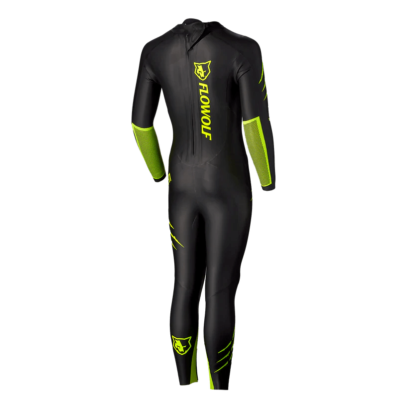 Flowolf FH1 Men's Triathlon Wetsuit | Yamamoto Neoprene - Triathlon Wetsuit - Rear view - Xciter Sports