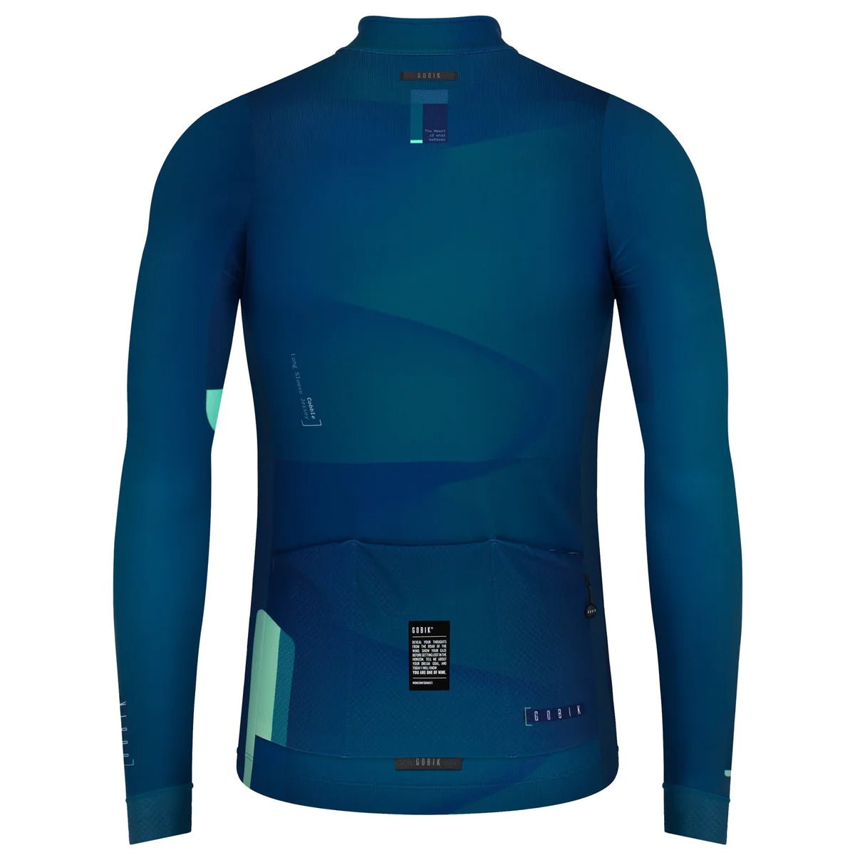 Gobik Harbor men's long-sleeve cycling jersey in Cobble – alternate product view