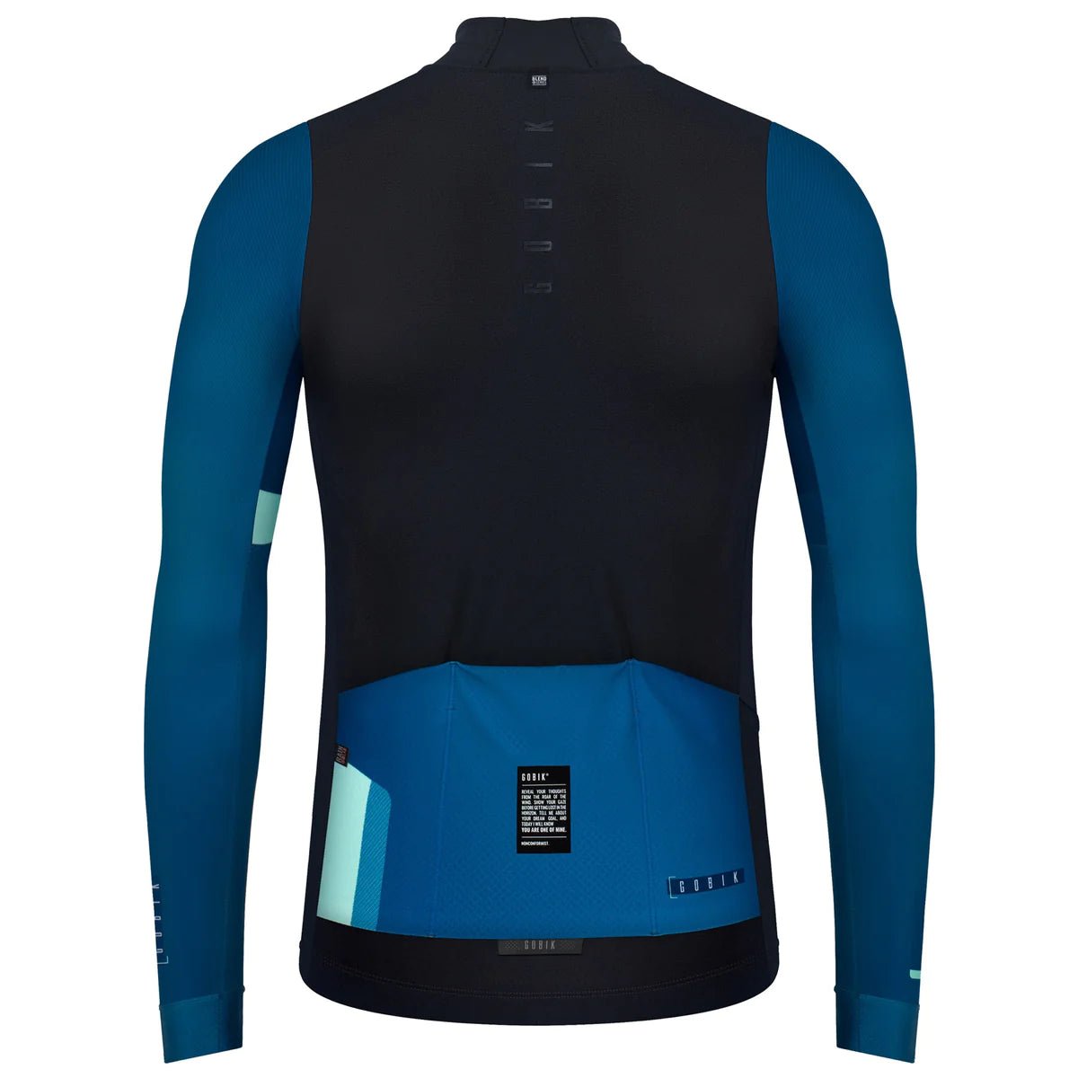 Gobik men's light cycling jacket in Mist Blend Lagoon – alternate product view