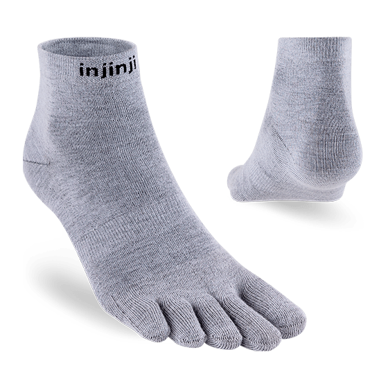Injinji Liner Mini-Crew Grey lightweight hiking sock liner