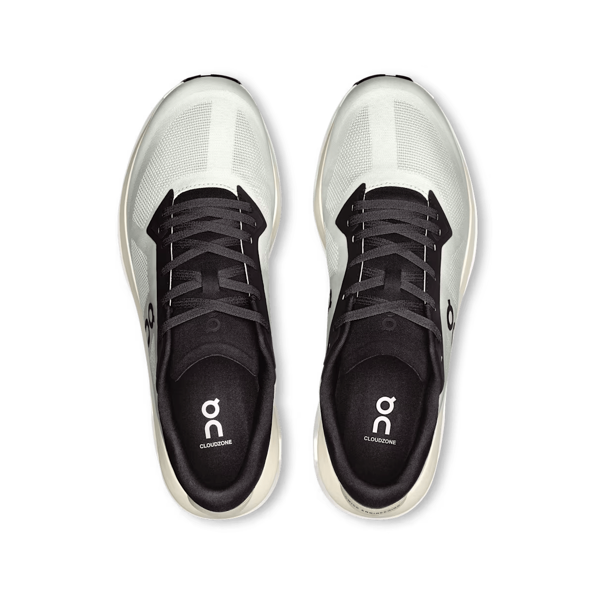 On Cloudzone men's lifestyle shoe in Ice / Black – top view