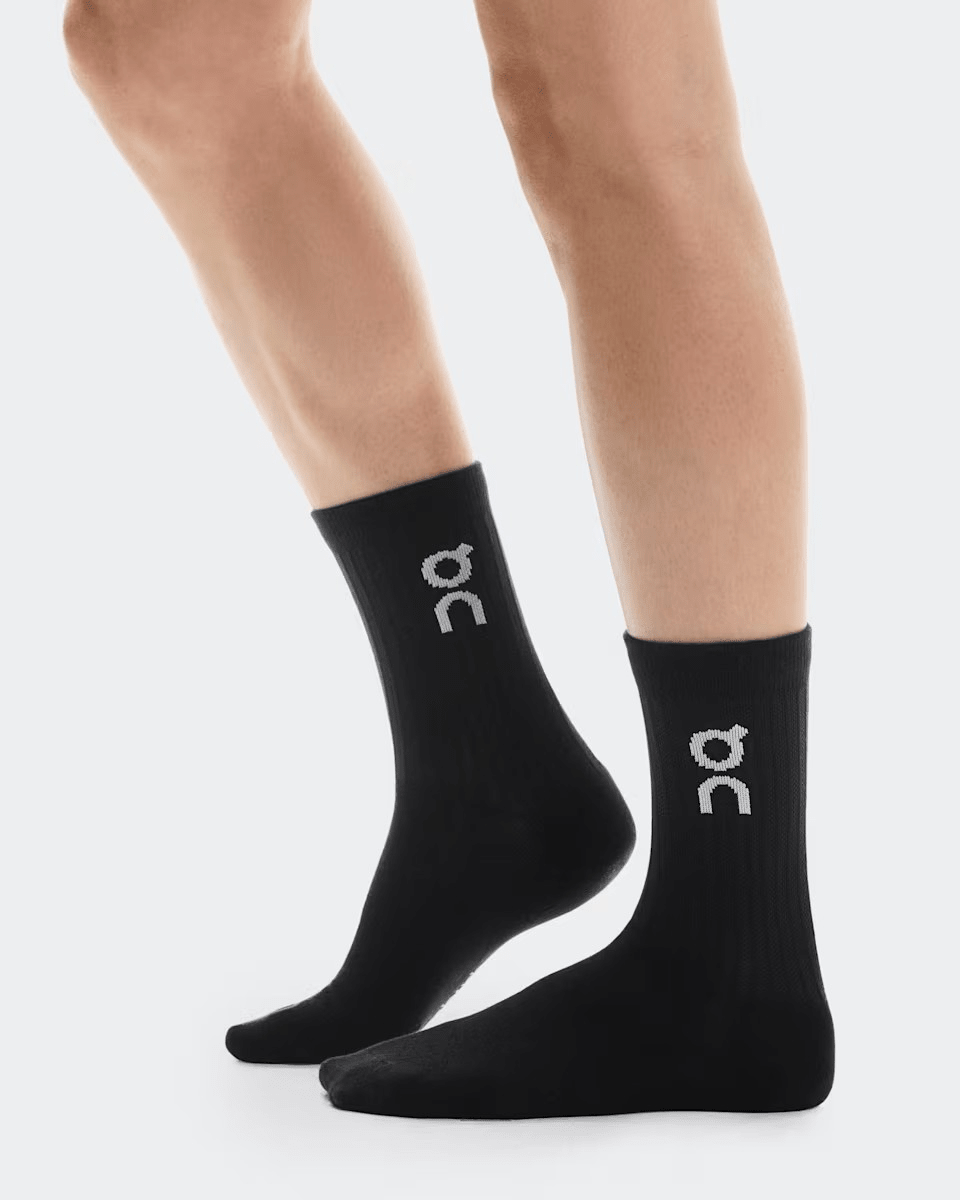 On Logo Socks High 3-Pack in Black – alternate product view