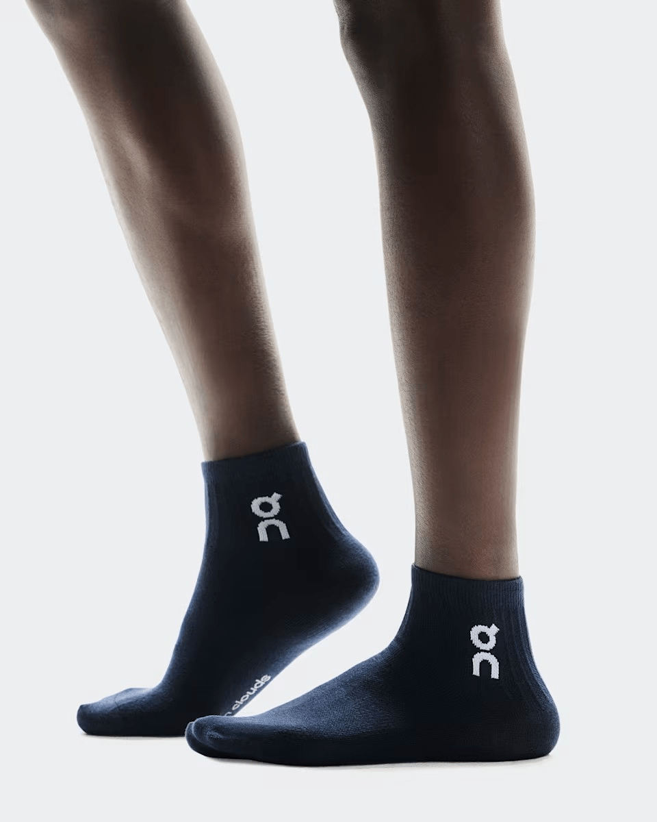 On Logo Socks Mid 3-Pack in Navy – alternate product view