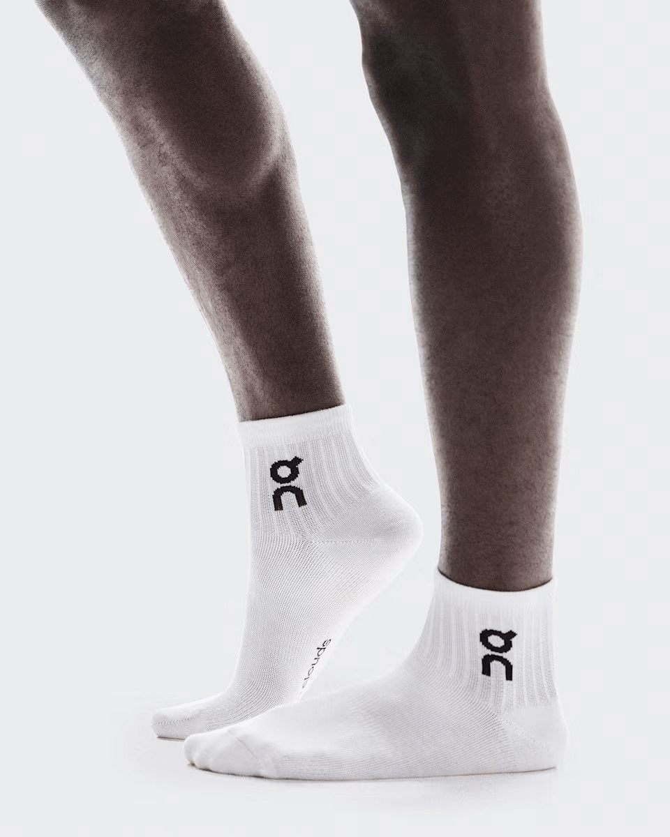 On Logo Socks Mid 3-Pack in White – alternate product view
