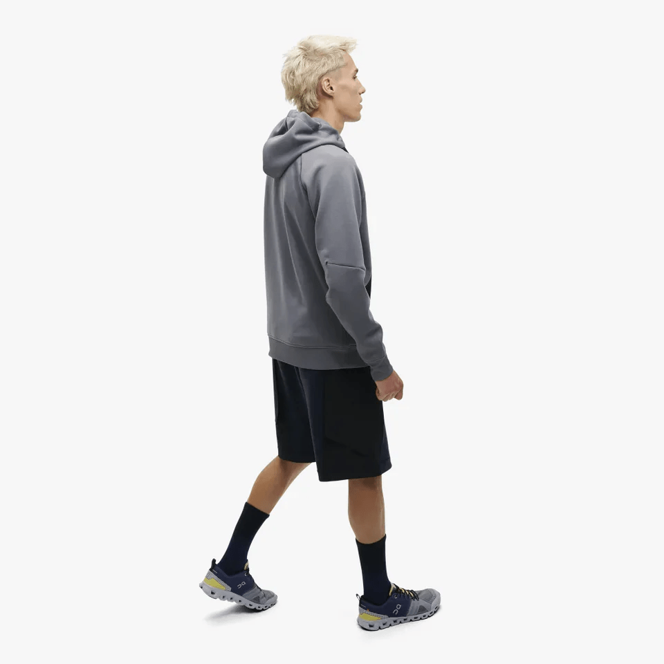 On men's recycled fleece hoodie – alternate product view