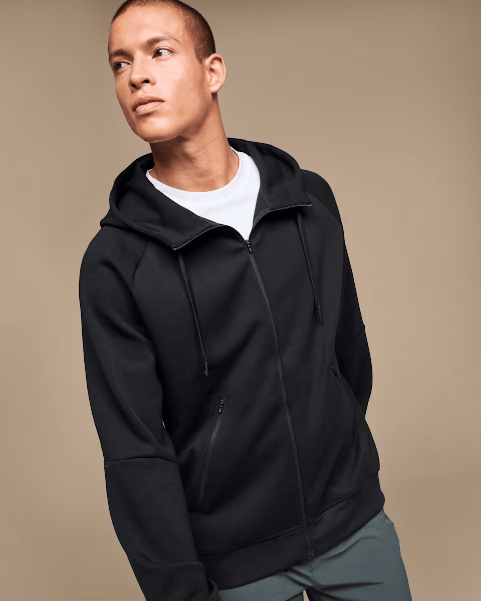 On men's Zipped hoodie – alternate product view