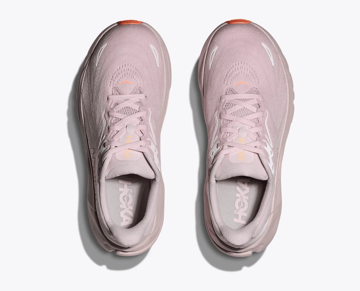 Hoka Arahi 8 women's stability running shoe – top view - lilac cream / neon cantaloupe