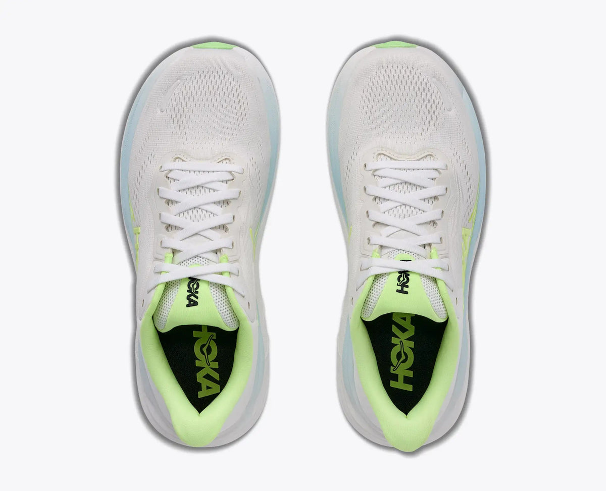 Women's Hoka Clifton 11 Running Shoe in Frost/Neon Yuzu — Top view
