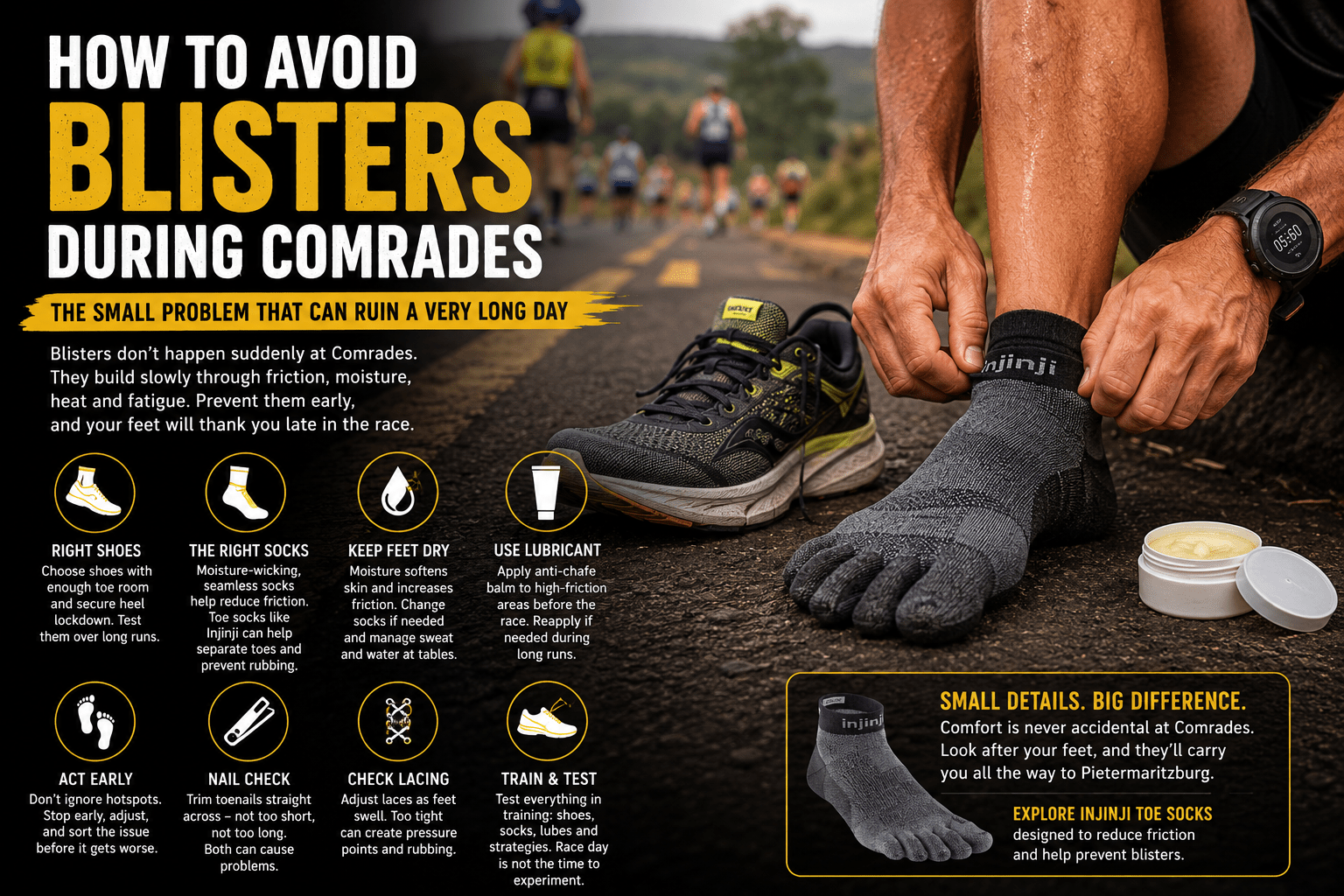 How To Avoid Blisters During Comrades - Xciter Sports Apparel