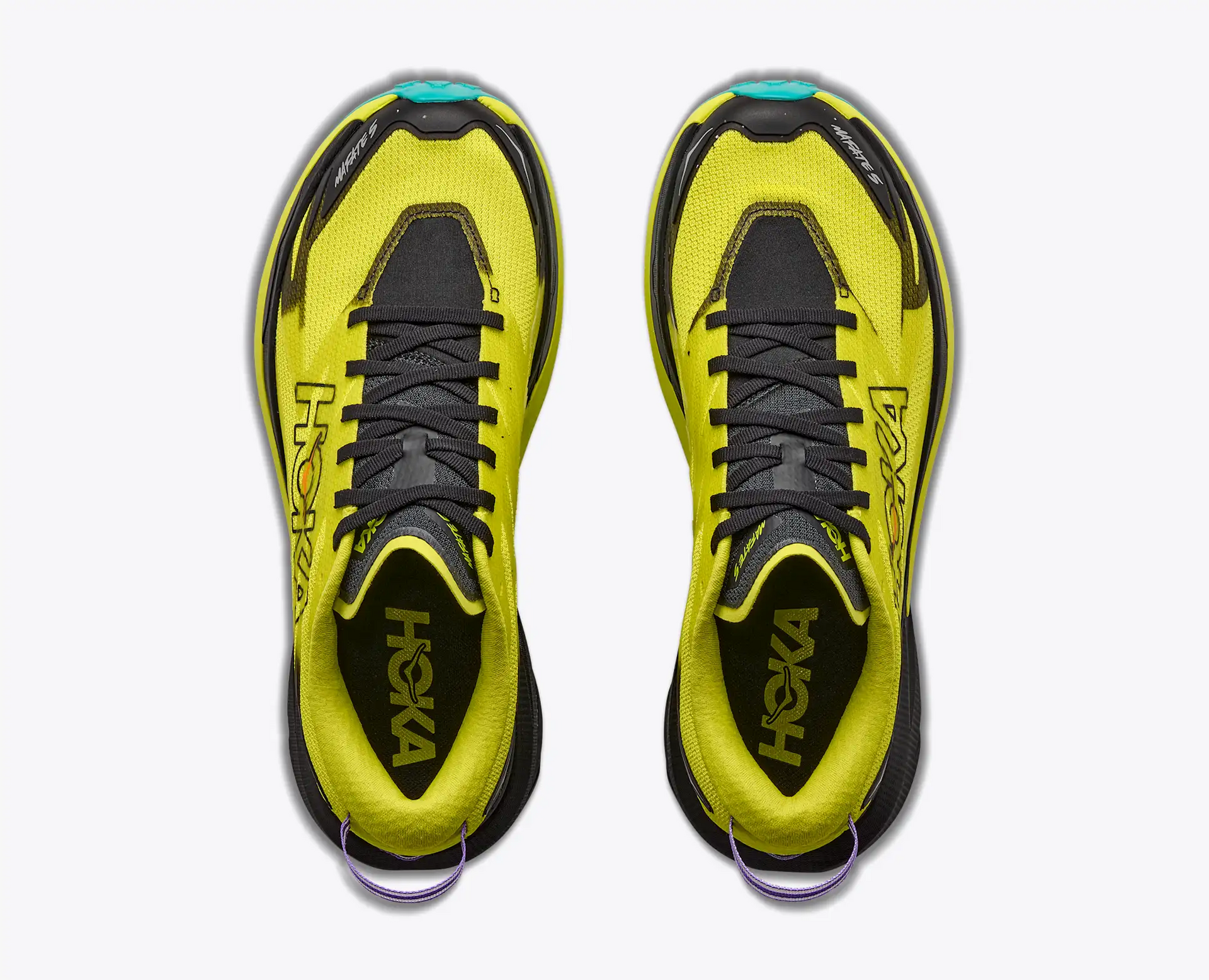 HOKA Mafate 5 Men's Trail Running Shoes in Black / Hoka Citrus - product view 2
