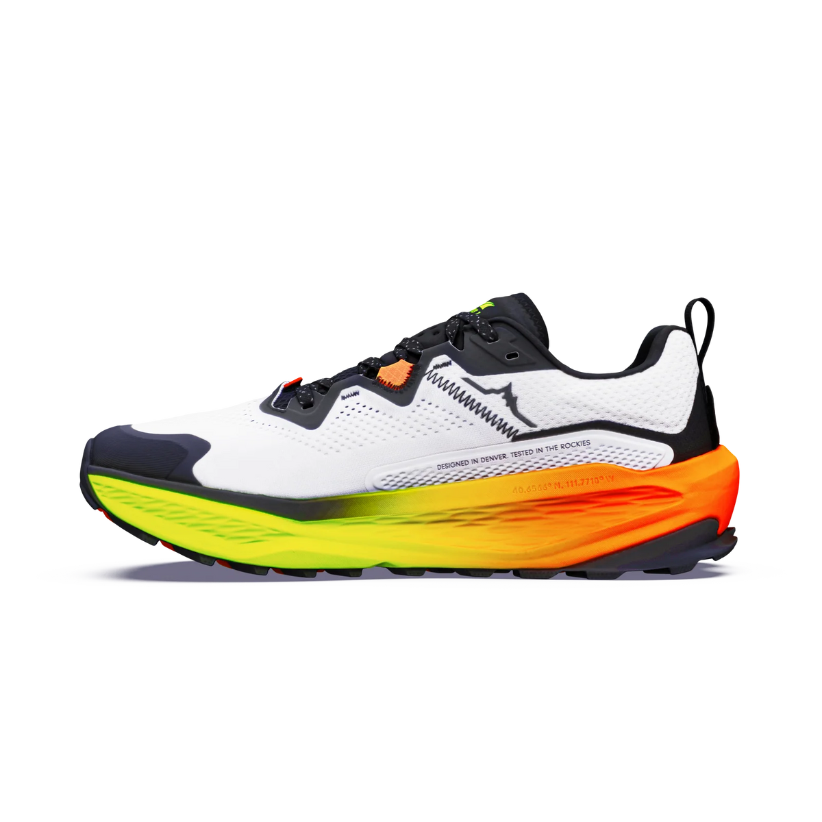 Altra Olympus 7 Men's trail running shoe upper in White White Black