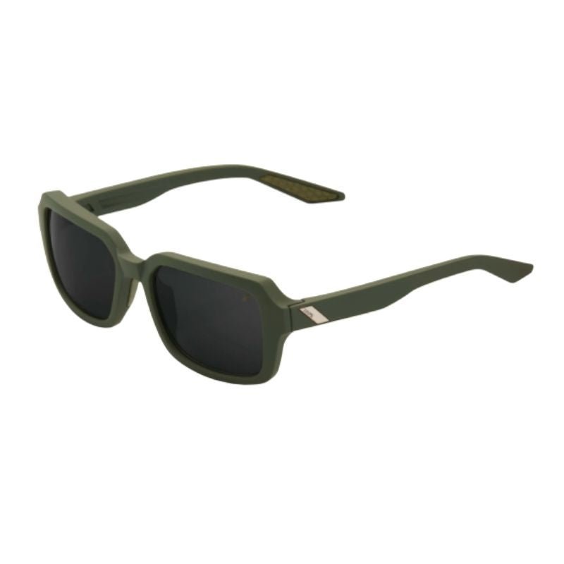 100% Rideley sunglasses in Soft Tact Army Green with Black Mirror lens