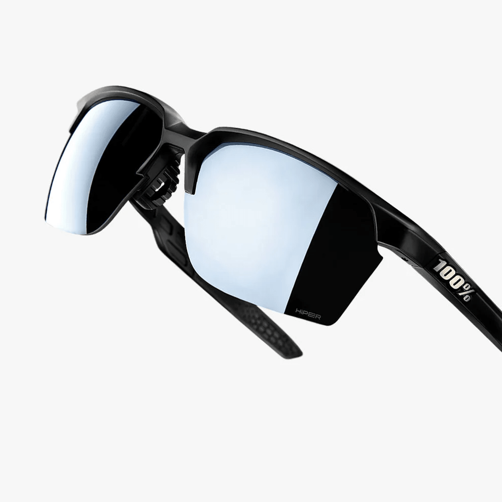 100% Sportscoupe Sunglasses | Matte Black | HiPER Silver Mirror Lens - 3 - Xciter Sports Apparel