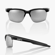 100% Sportscoupe Sunglasses | Matte Black | HiPER Silver Mirror Lens - 2 - Xciter Sports Apparel