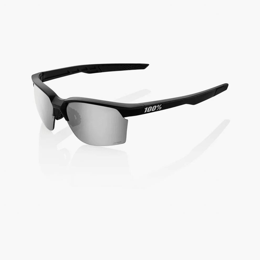 100% Sportscoupe Sunglasses | Matte Black | HiPER Silver Mirror Lens - 1 - Xciter Sports Apparel