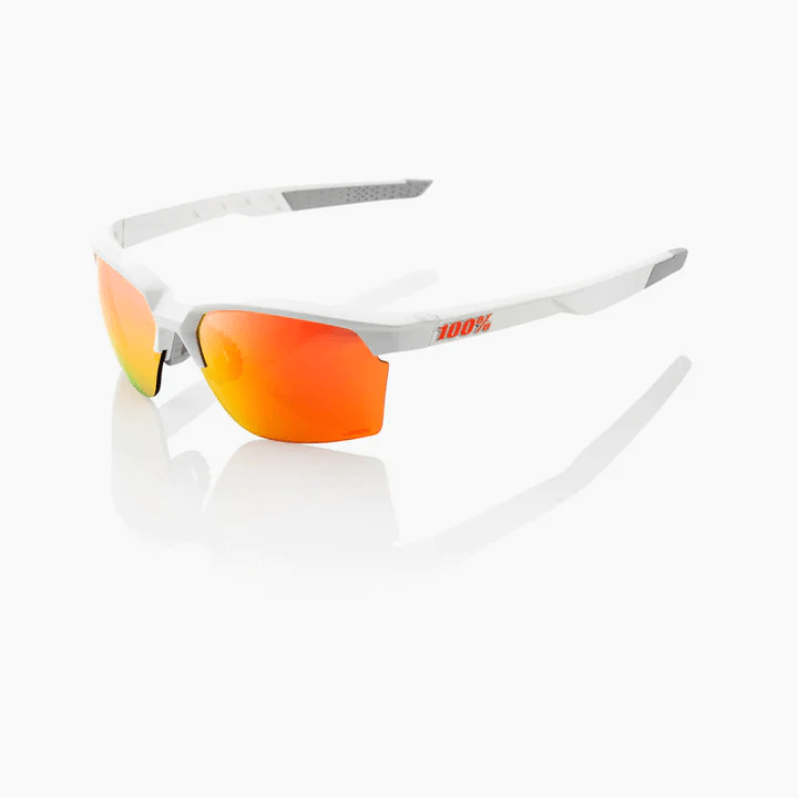 100% Sportscoupe Sunglasses | Soft Tact White | HiPER Red Multilayer Mirror Lens - 1 - Xciter Sports Apparel