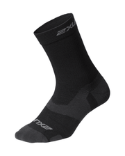 2XU Vectr Light Cushion Crew Socks – Black/Titanium - 1 - Xciter Sports Apparel