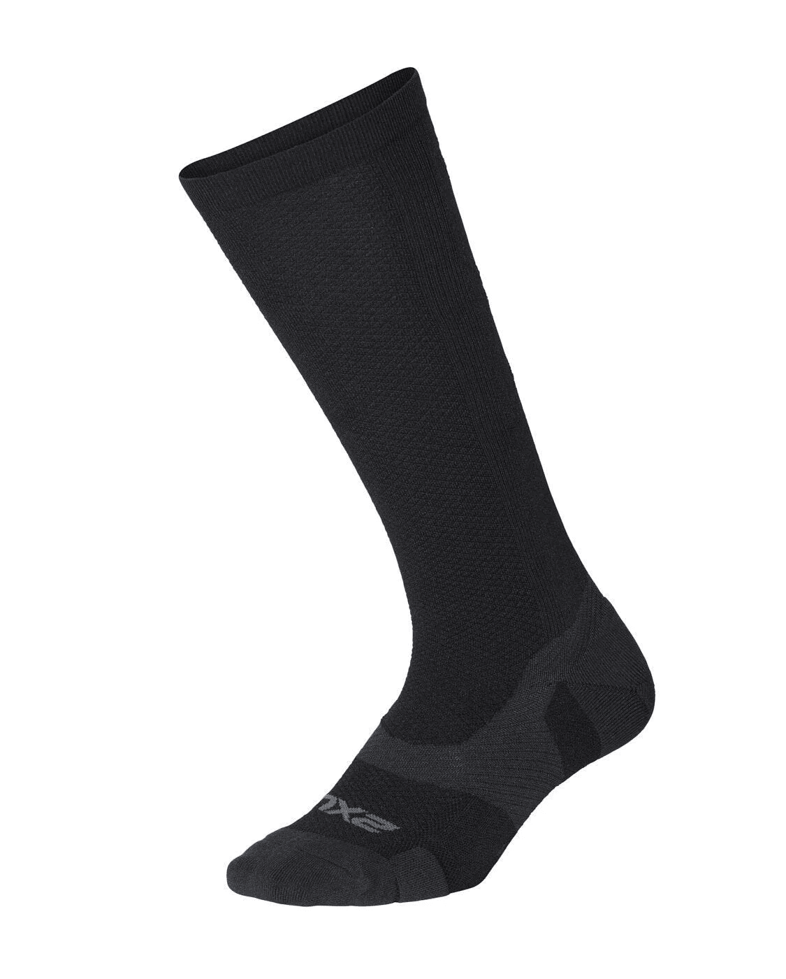 2XU Vectr Light Cushion Full Length Socks | Black Titanium - 1 - Xciter Sports Apparel