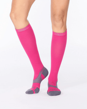 2XU Vectr Light Cushion Full Length Socks – Hot Pink/Grey - 4 - Xciter Sports Apparel