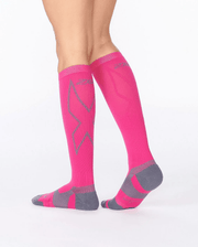 2XU Vectr Light Cushion Full Length Socks – Hot Pink/Grey - 3 - Xciter Sports Apparel