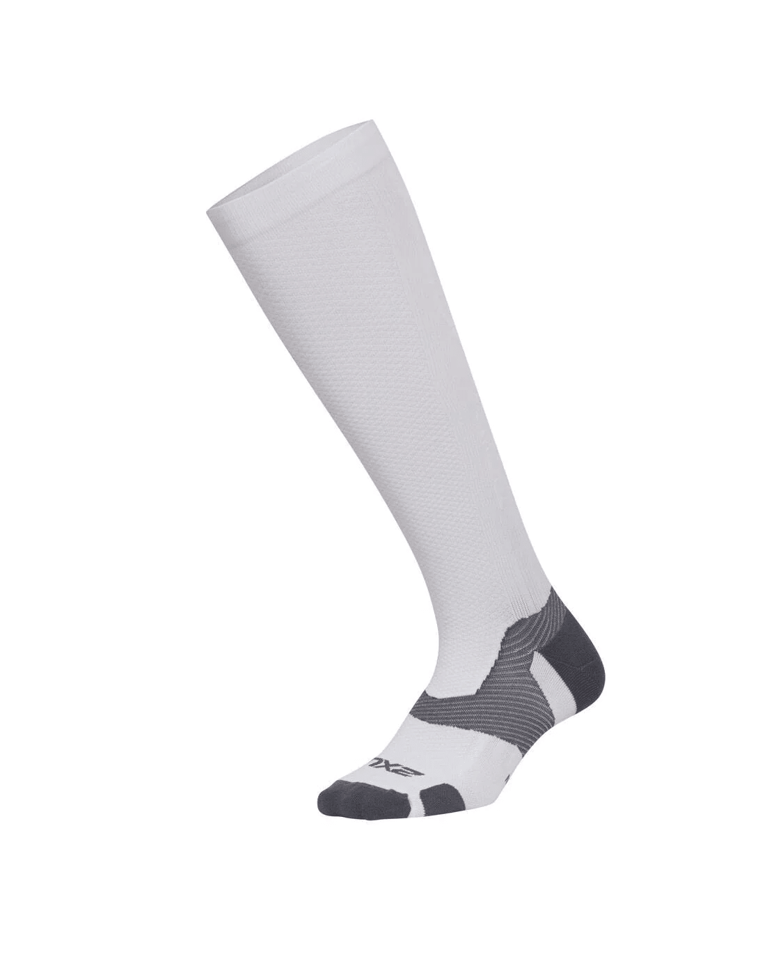 2XU Vectr Light Cushion Full Length Socks | White Grey - 1 - Xciter Sports Apparel