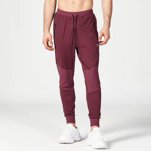 Statement Ribbed Joggers Reimagined - Burgundy