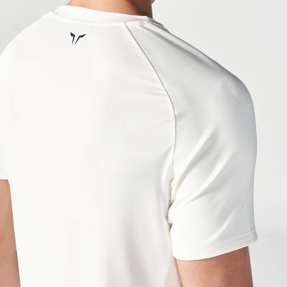 Statement Ribbed Tech Tee - Pearl White