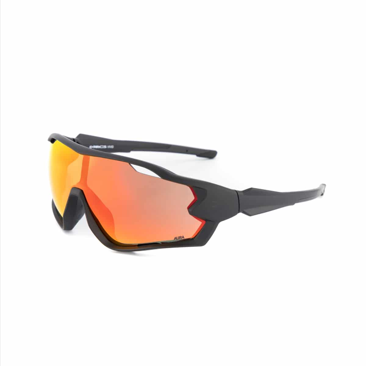 DARCS Vivid Sport Sunglasses | Frame-Matte Black Lense-Aura HD Red Revo