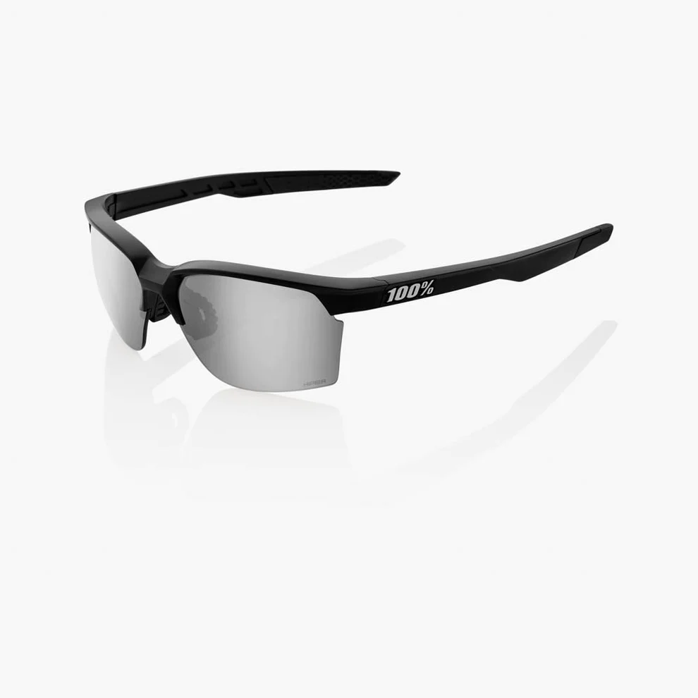 100% Sportscoupe| Matte  Black | Hiper Silver Mirror  Lens