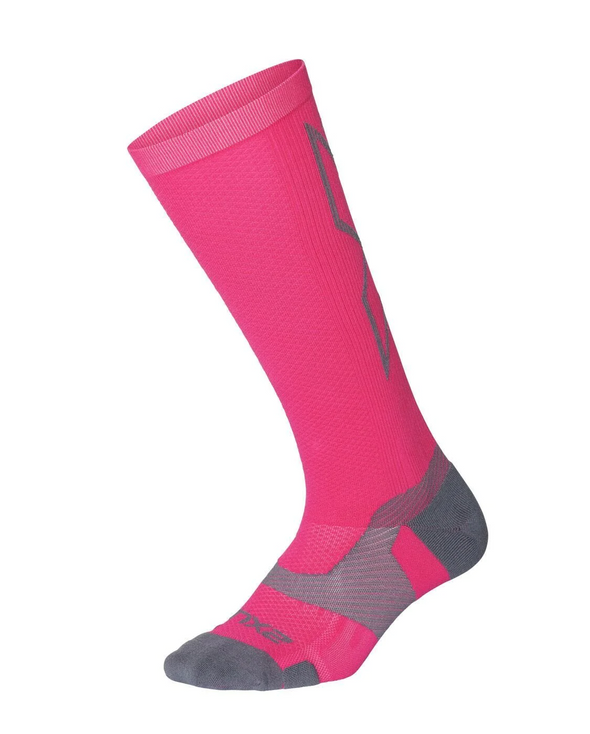 Vectr Light Cushion Full Length Socks | Hot Pink Grey