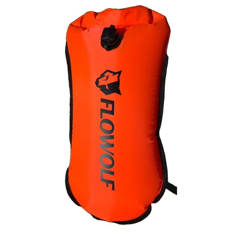 Flowolf 28L Triathlon Swim Buoy Tow Float Orange Xciter Sports