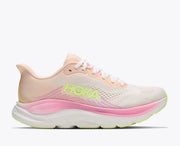 Women's Hoka Clifton 11 in Tangerine Glow / White — lateral view