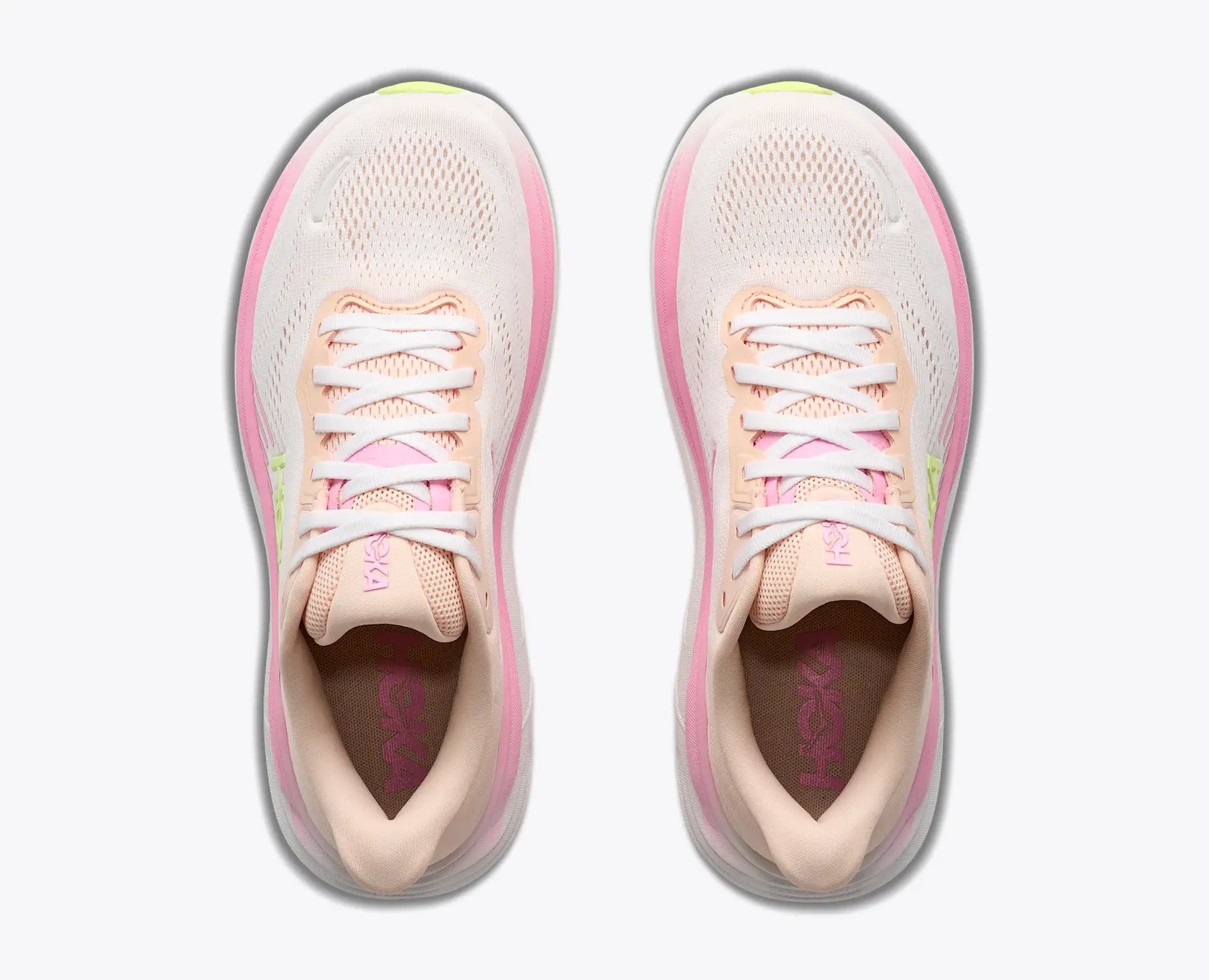 Women's Hoka Clifton 11 in Tangerine Glow / White — top view