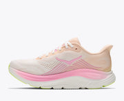 Women's Hoka Clifton 11 in Tangerine Glow / White — left lateral view