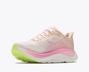 Women's Hoka Clifton 11 in Tangerine Glow / White — left side view