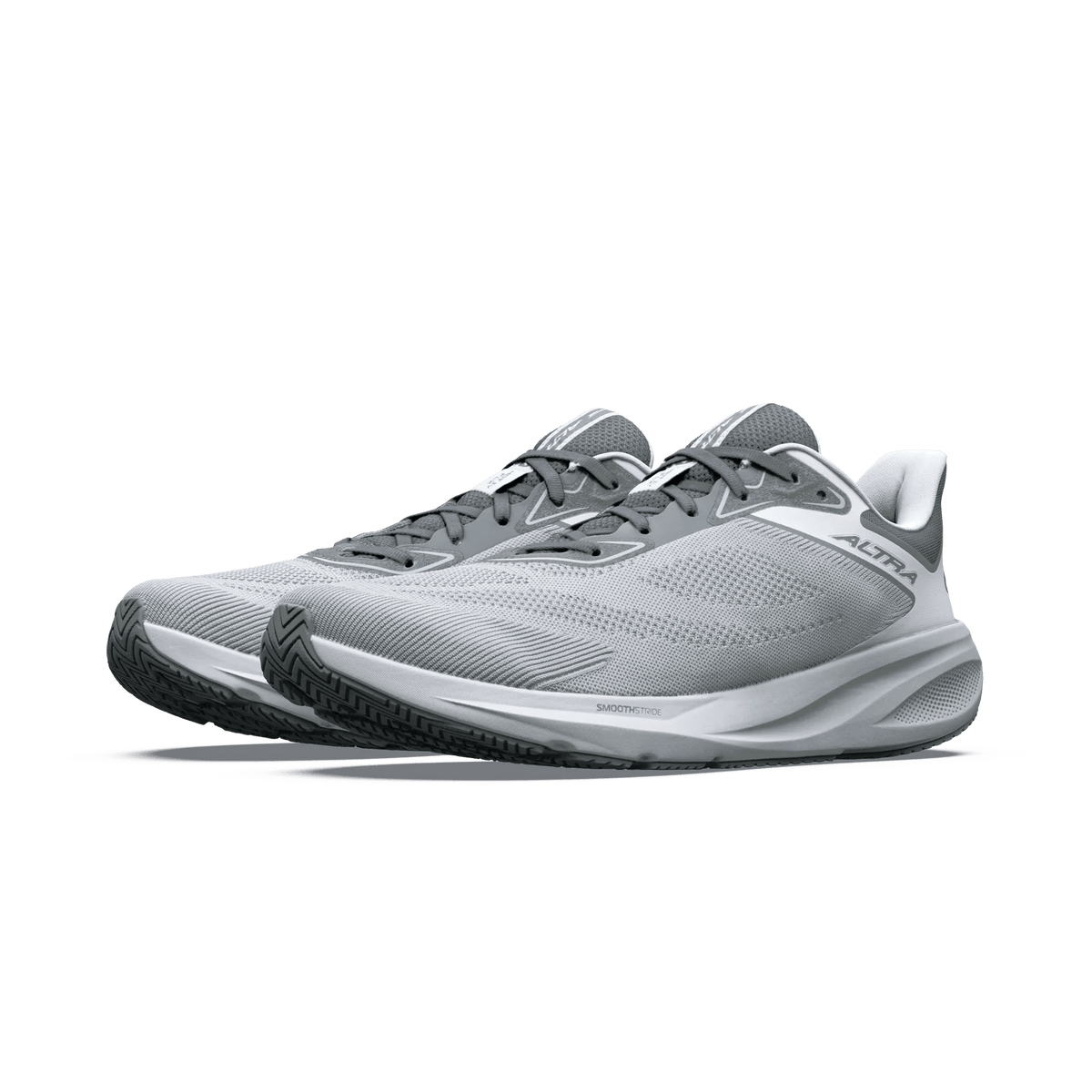 Altra Motiv FLX men's road running shoes in Ultimate Grey and Lunar Rock.