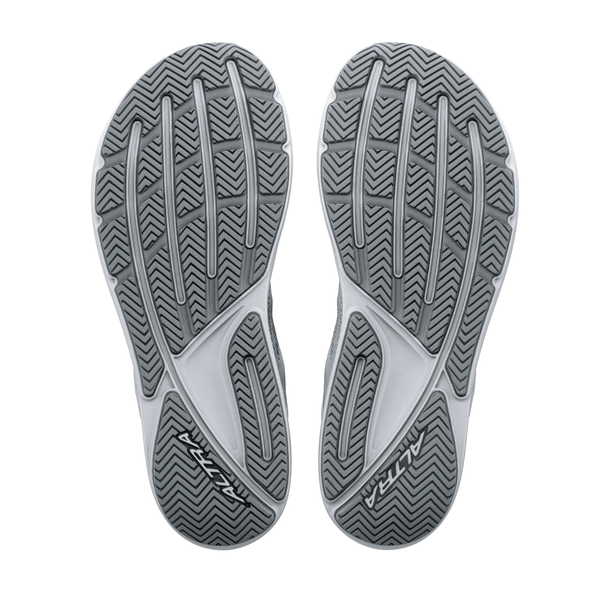 Altra Motiv FLX men's road running shoes in Ultimate Grey and Lunar Rock.