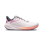 Altra Motiv FLX women's road running shoes in Coconut Cream and Pink Glow.