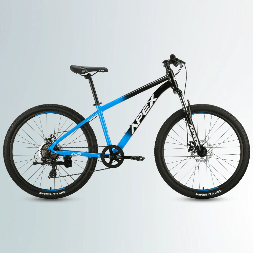 Apex A600 26" Alloy Mountain Bike | Men's MTB | Black/Blue - MTB - Side view - Xciter Sports
