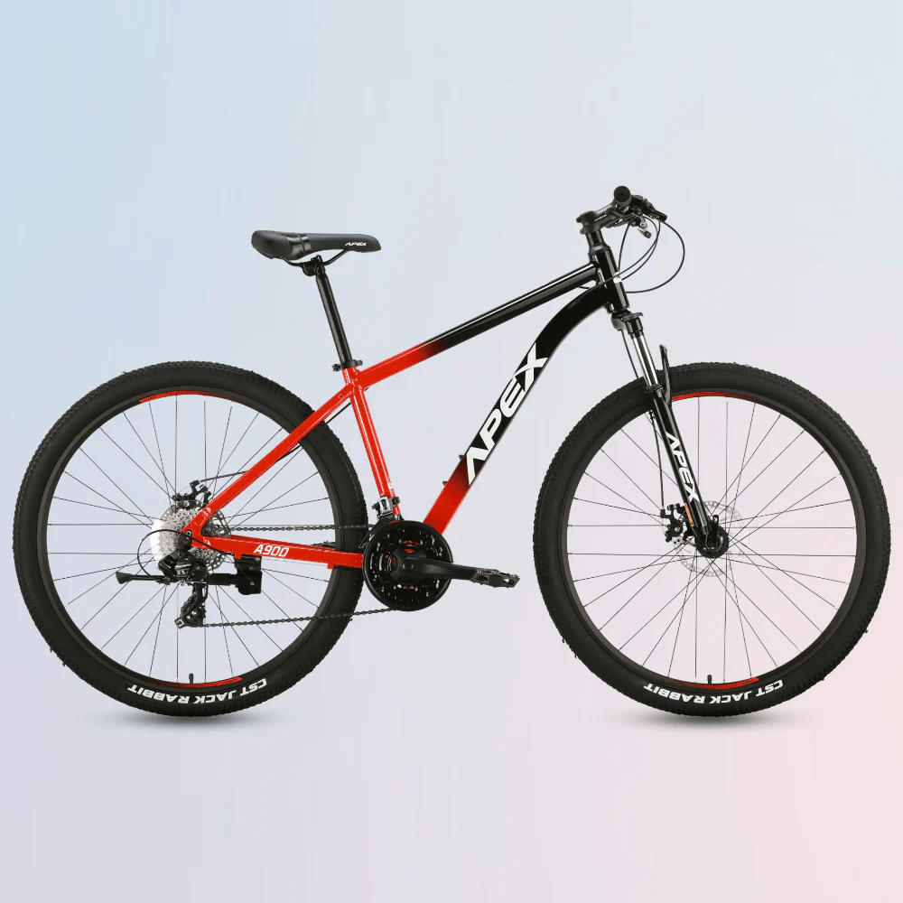 Apex A900 Men's 29er Alloy MTB | Black/Red | Shimano 8 - Speed - MTB - Side view - Xciter Sports