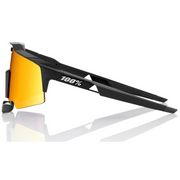 100% Speedcraft Air Sunglasses – Soft Tact Black / HiPER Red Multilayer Mirror Lens Side View