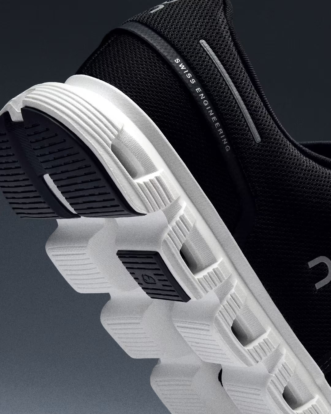 Close-up of the On Cloud 6 showing CloudTec cushioning and Swiss Engineering details product detail
