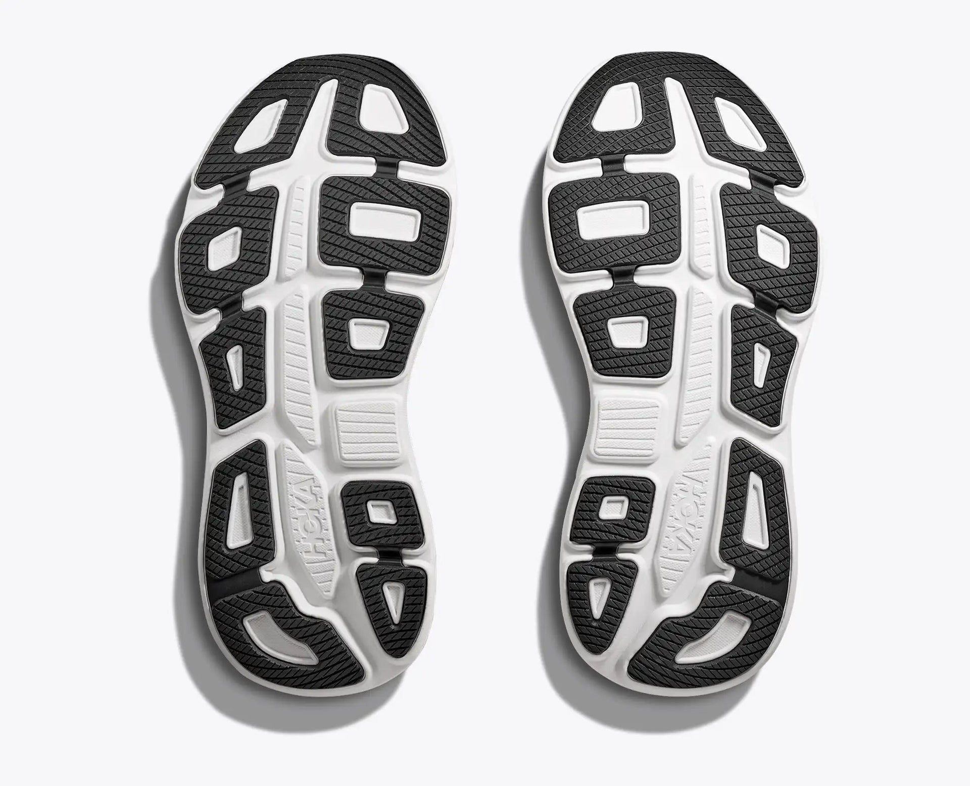 HOKA Bondi 9 Men's Running Shoe - Black/White | Maximum Cushion Road Running - Outer Sole View