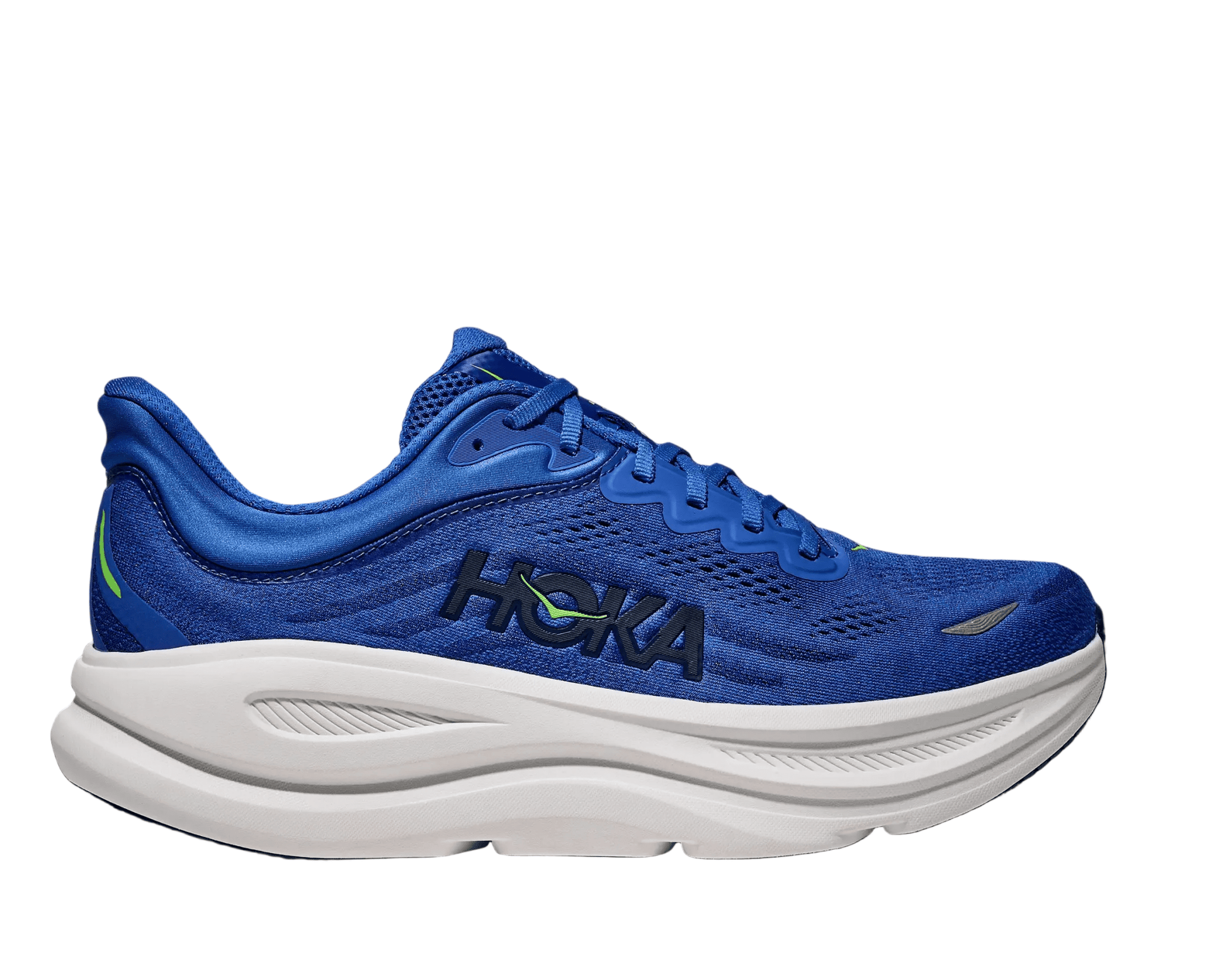 HOKA Bondi 9 Men's Running Shoe - Cobalt Blue/Ultramarine | Maximum Cushion Road Running - Side View