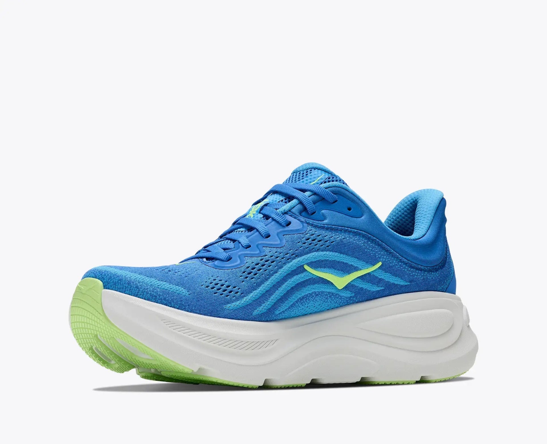 HOKA Bondi 9 Men's Running Shoe - Virtual Blue/Soft Cobalt | Maximum Cushion Road Running - Left Inner Side View