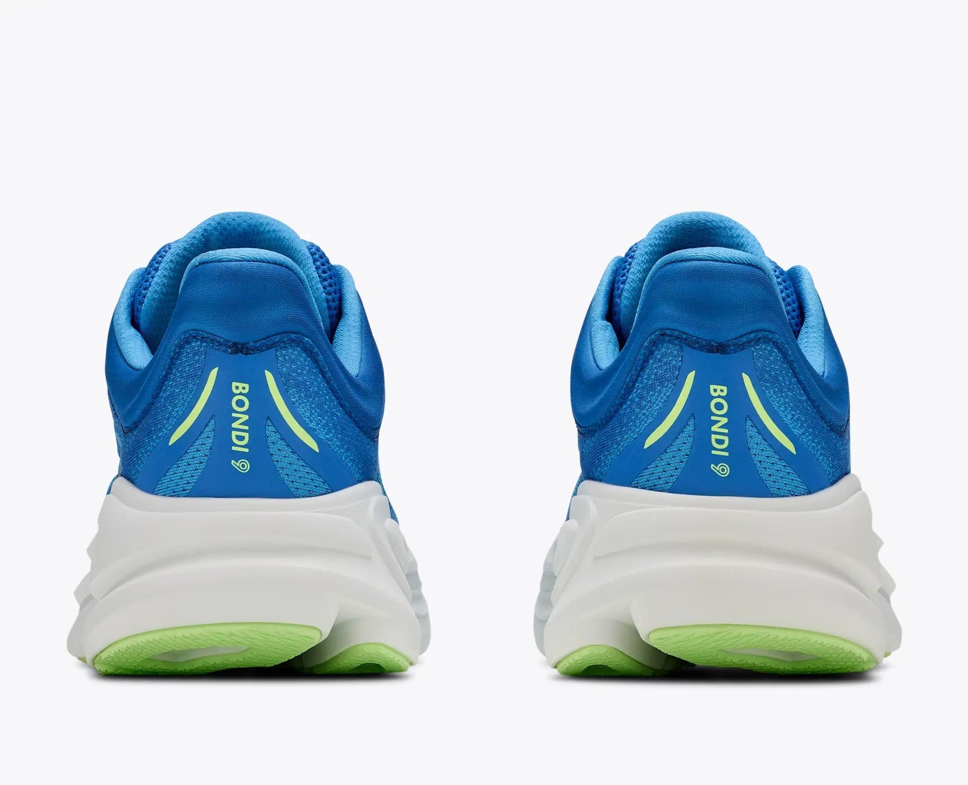 HOKA Bondi 9 Men's Running Shoe - Virtual Blue/Soft Cobalt | Maximum Cushion Road Running - Heel View
