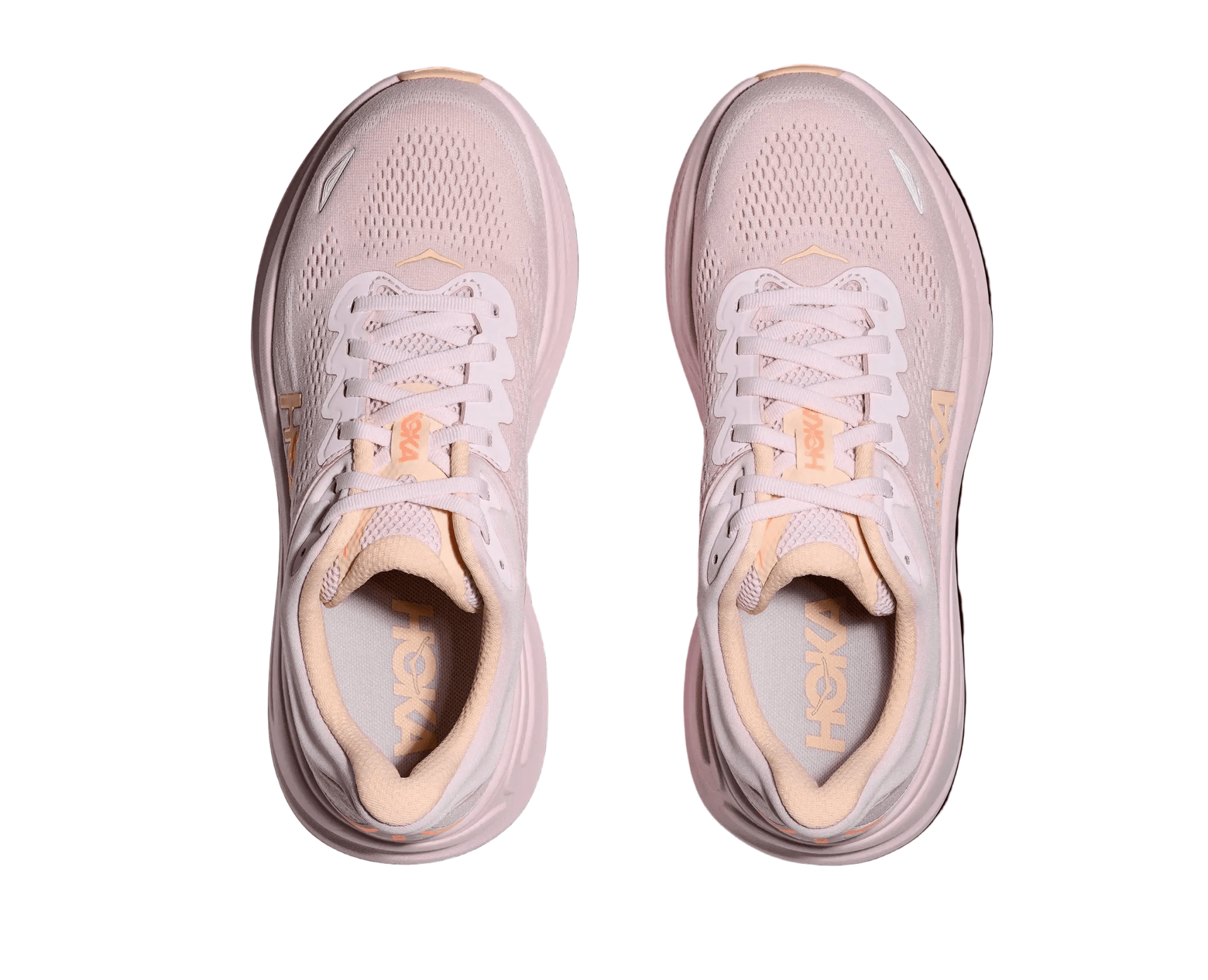HOKA Bondi 9 Women's Running Shoes - Lilac Cream / Tangerine Glow - View 2